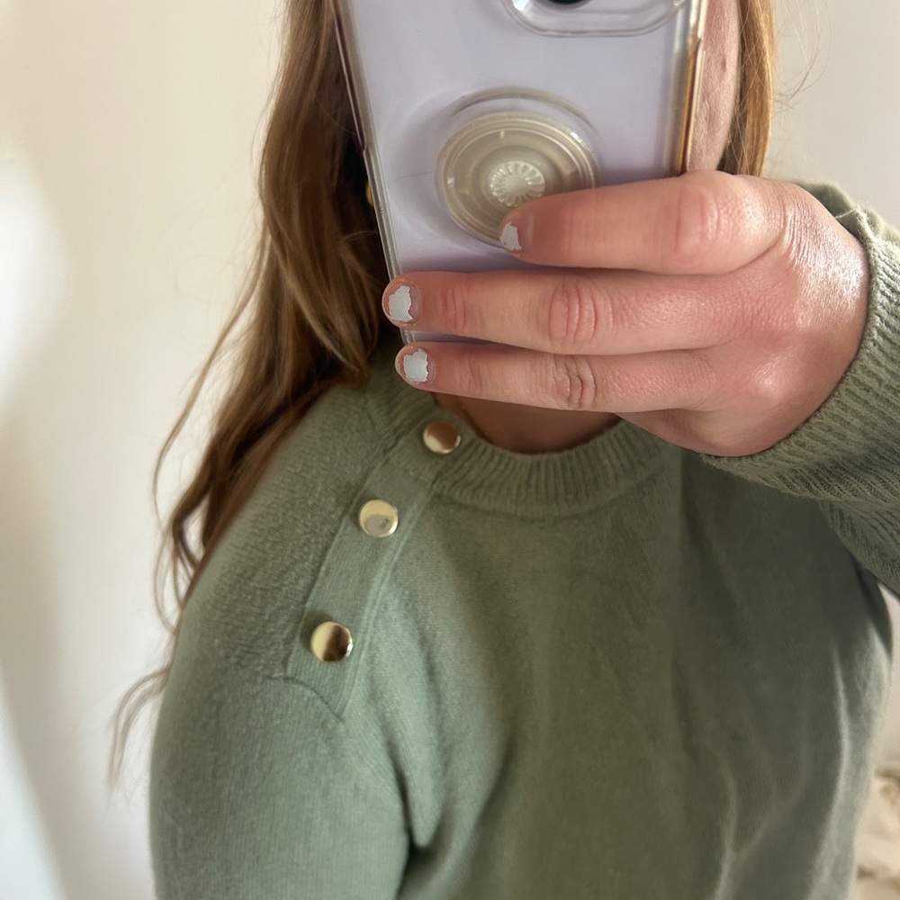 H&M Green Top with Metallic Buttons